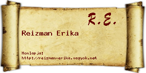 Reizman Erika névjegykártya